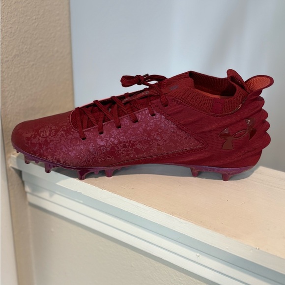 Under Armour Blur Smoke 2.0 MC Suede Mens Size 14 Football Cleats Maroon NEW - Picture 5 of 9